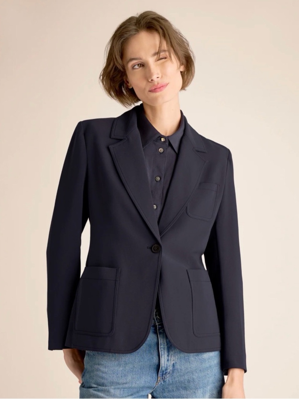 M.M. LaFleur Soma Everyday Crepe Jacket Blazer in Oxford - NWT! Size 0